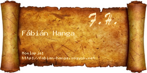 Fábián Hanga névjegykártya
